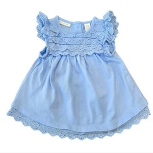 First Impressions Baby Blue Ruffle Sleeveless Babydoll Blue 3-6 Months